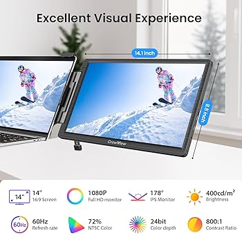 CrowView Note 14型ポータブルモニター Amazon.co.jp: ELECROW 14インチ ポータブルモニター ノート